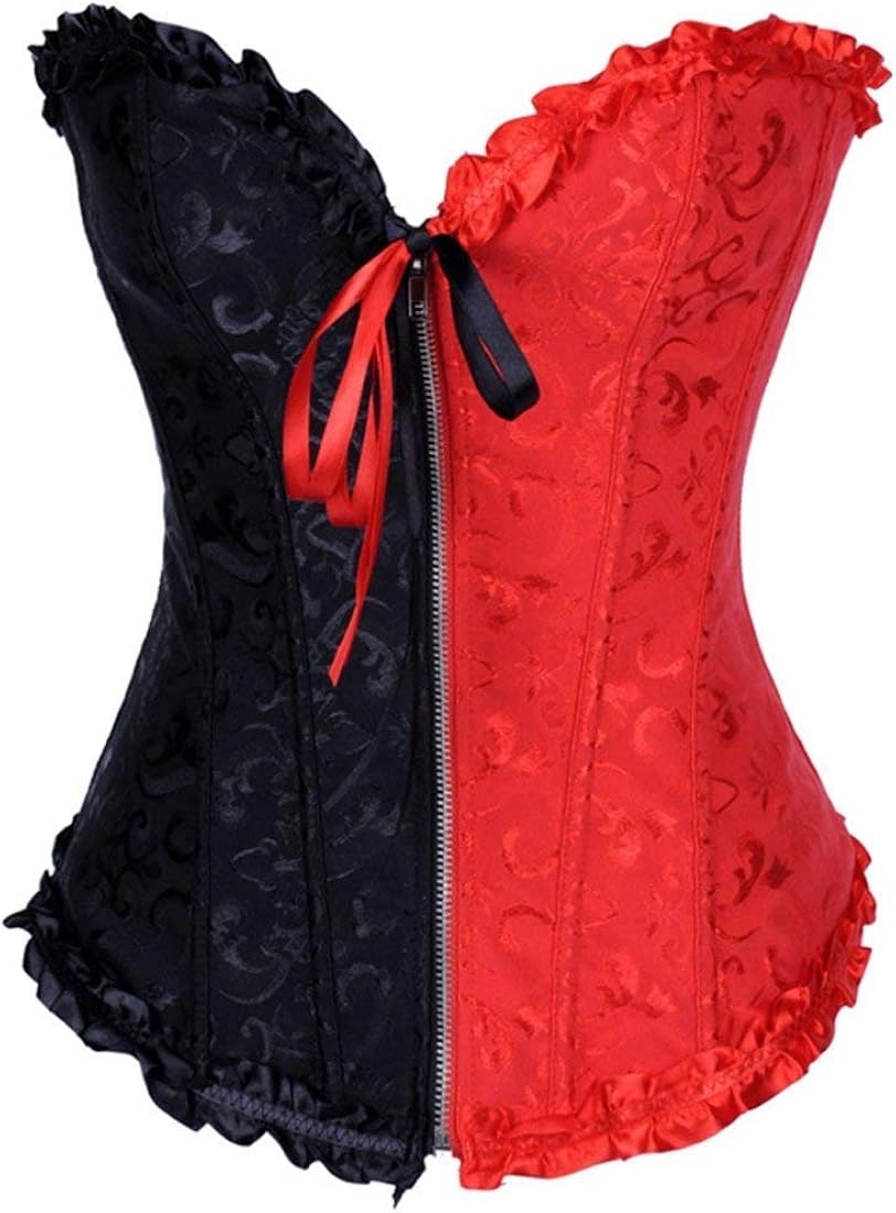 Damen Korsett Top - Vintage Corsage Mit Schnürung Für Gothic Style