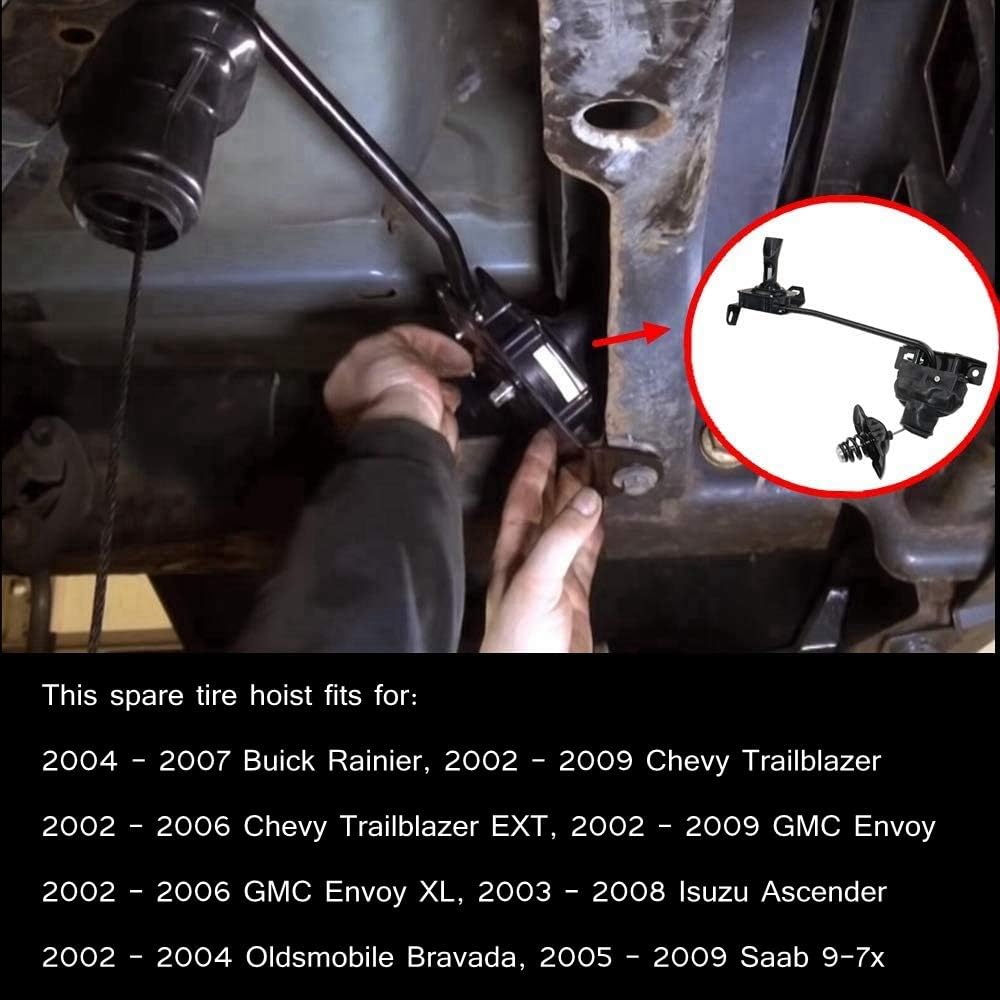 Amazon Com Part 924 509 Spare Tire Hoist Carrier Assembly For Buick Rainier Chevy Trailblazer Gmc Envoy Isuzu Ascender Oldsmobile Bravada Saab 9 7x 25911640 Automotive