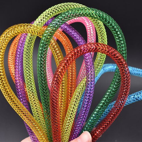 Phecda Sport 8PCS Mixed Colors Flashing Tubing/Diameter 8mm Tube Mylar Tinsel Mesh Tube Saltwater Fly Fishing Tying Material