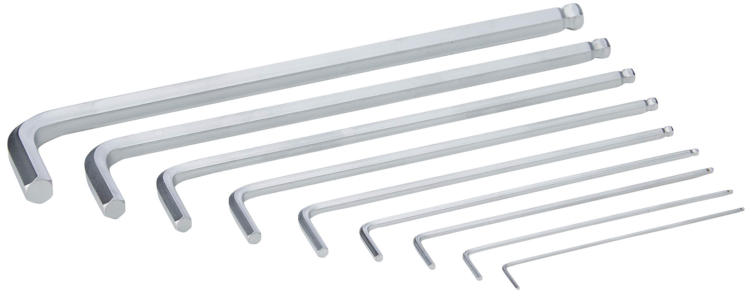 WERA 05073391001 Wera 05073391001 1.5-10mm Hex-Plus Key High Torque with Ball-End - Chrome Plate (9 Pieces)