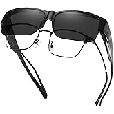 DUCO Polarized Fit Over Sunglasses for Men Women, Semi-Frame Wrap Around UV400 Protection TR90 Frame Driving Shades DC8992