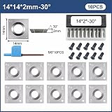 ZYWUOY Carbide Inserts 14x14mm Square 4-Edge Cutters Set of 10 for Lathes view 7