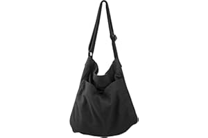 NATINSA Canvas Hobo Crossbody Shoulder Tote Bag for Women and Men W/Multi-pocket Casual Purse Messenger Bags Travel Work