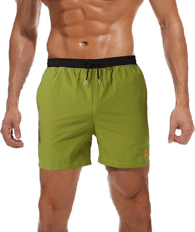 JustSun Men's Swimming Trunks QuickDrying Summer Board Shorts with