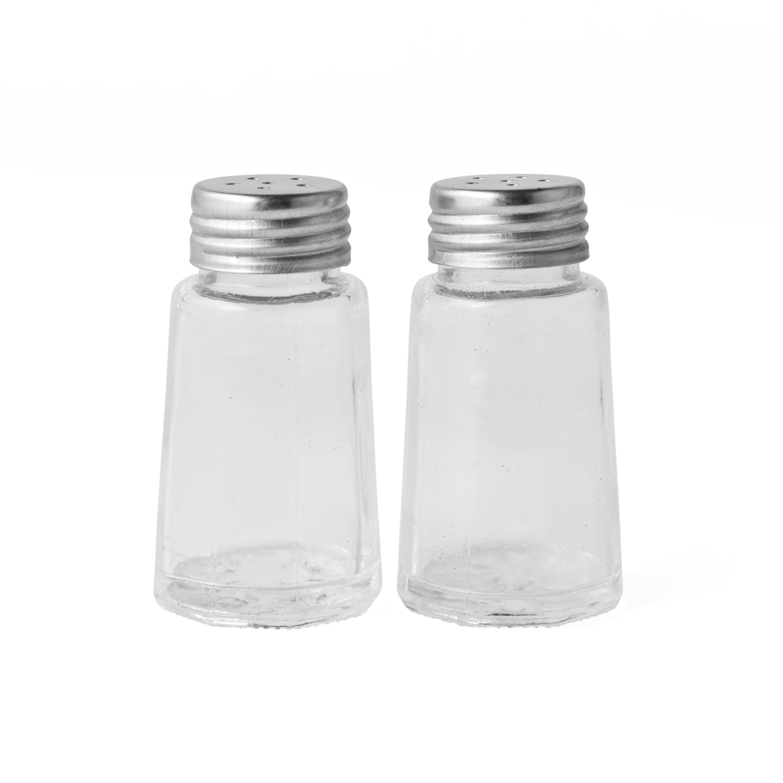 Salter 750 CLXR Salt & Pepper Shakers - Set of 2, Mini Classic Seasoning Mills, BPA-Free Glass, Stainless Steel Screw Caps, Kitchen, Café, Bistro Use, Lightweight, Capacity: 30g Salt/15g Pepper