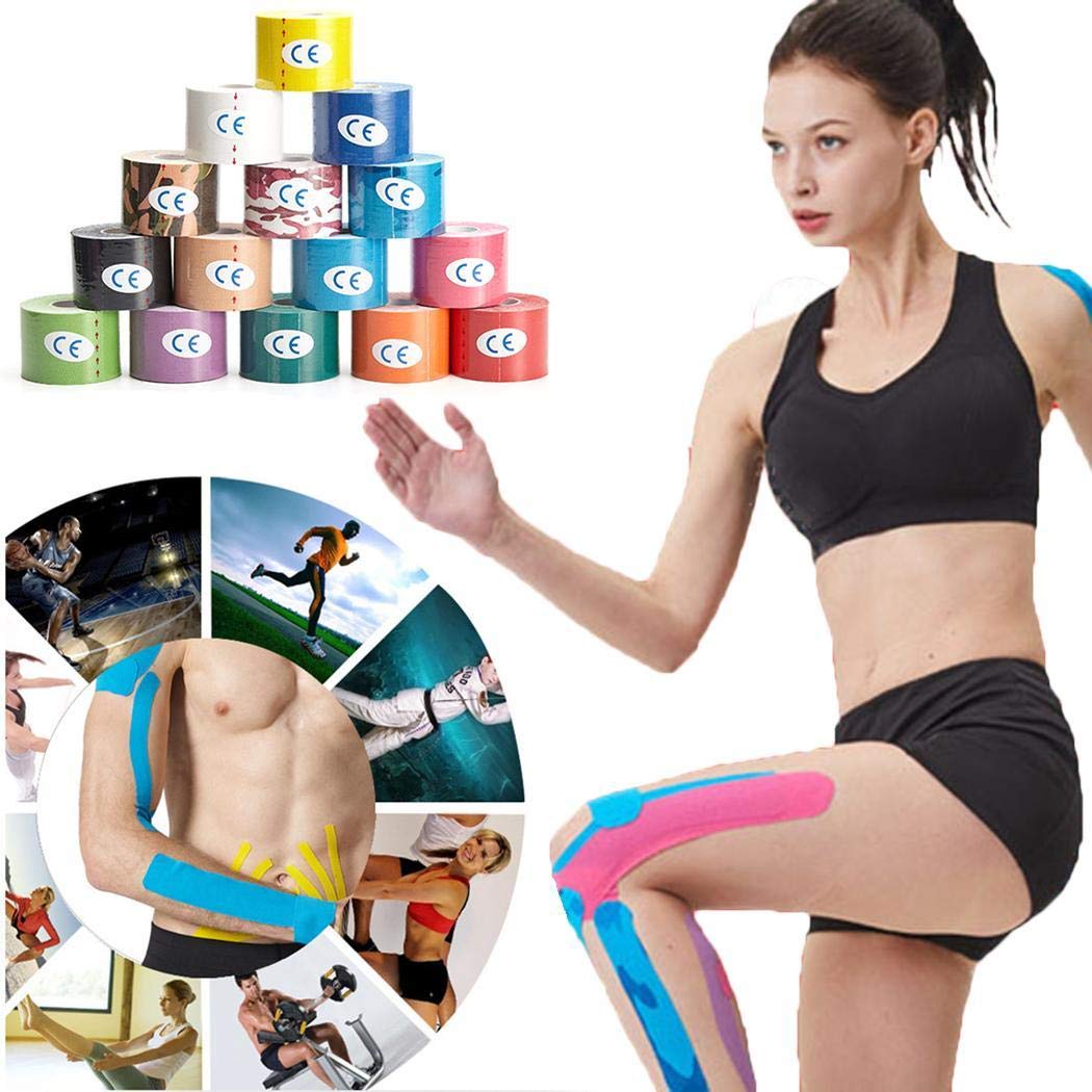 Piokikio 5cm Muscle-Adhesive Elastic Sports Tape Self-Adhesive Bandage Hand & Wrist Braces