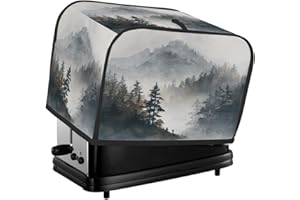 Misty Forest Mountain Landscape Toaster Cover 2 Slice Wide Slot Dustproof Toaster Dust Covers Bread Maker Protectors for Kitc