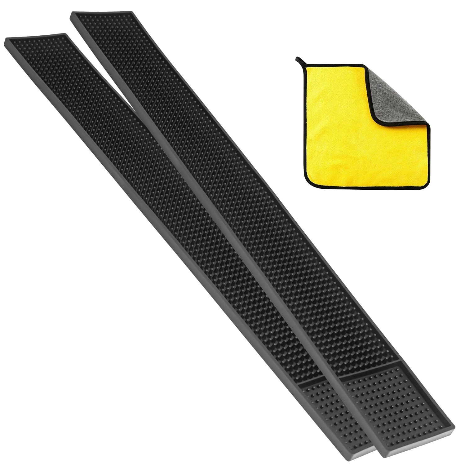 Photo 1 of 2 Packs Bar Mats 24 " x 3 " With Absorbent Towel,Bar Matts,Non-Slip Bar Service Spill Mat,Coffee Mat for Home Bar,For Cocktail Bartender Restaurant Kitchen Counter Top Cup Barber Station Mats