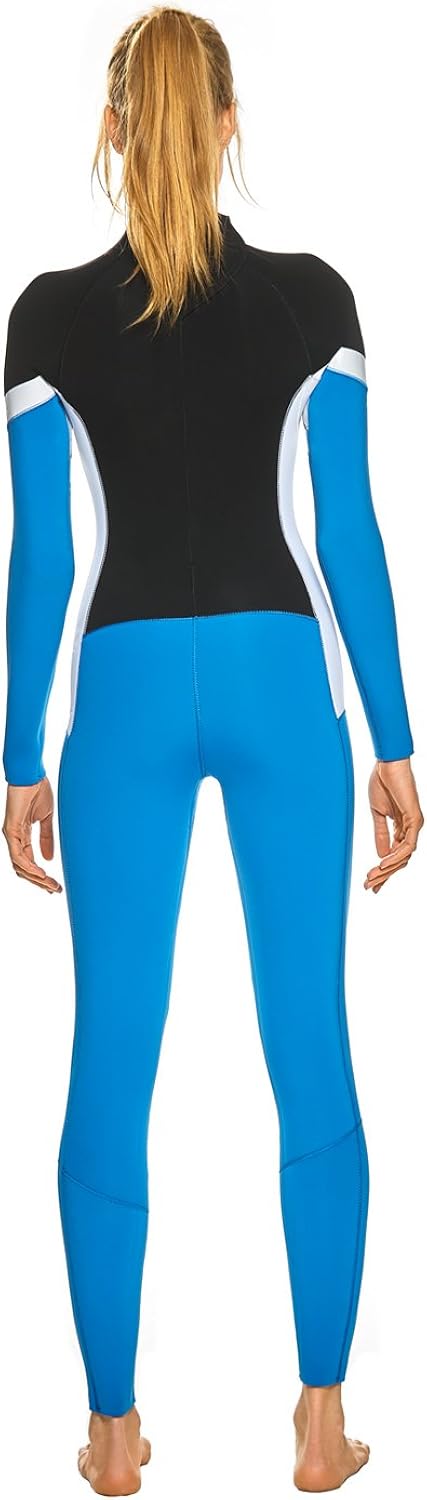 GlideSoul Back Zip Full Wetsuit - Black/Blue/White, Medium - Image 3
