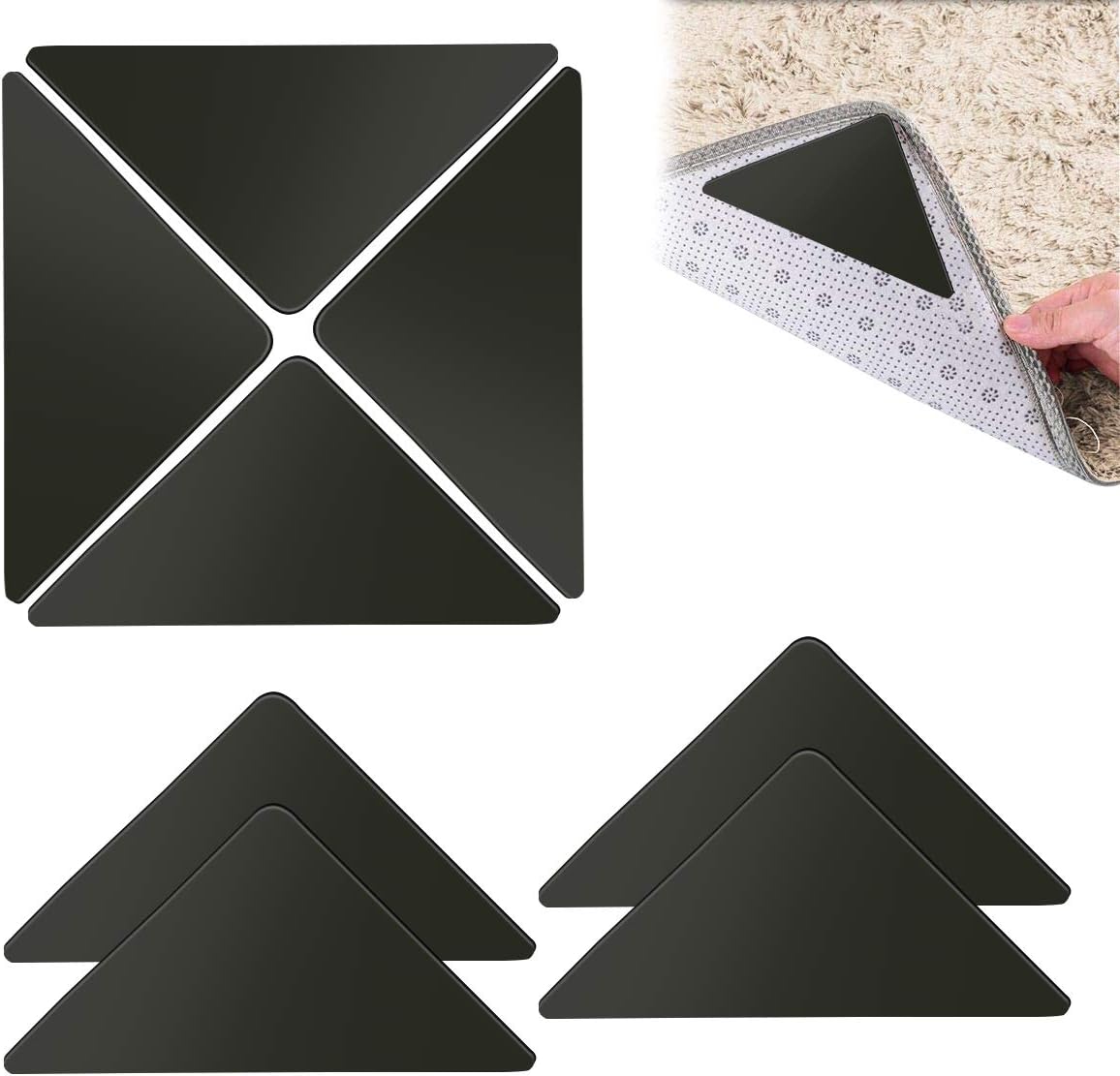 Homkeen Rug Gripper Carpet Grips NonSlip Rug Grip, Carpet Grippers for Wooden Floors, Fixed Non