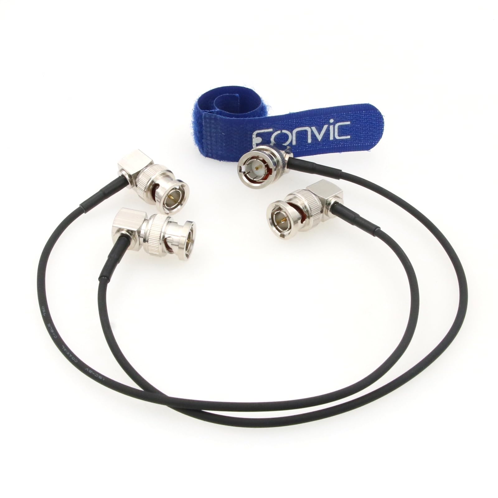 Eonvic 2X 75Ohm RG174 BMCC Video Blackmagic Camera flexible and thin HD SDI BNC Cable(2X 60cm/24in)