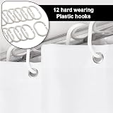 ANSIO Shower Curtain 180x200 cm Mould Resistant White 100% Polyester view 5
