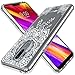 LK Case for LG G7, LG G7 ThinQ, [Shock Absorbing] White Henna Mandala Floral Lace Clear Design Printed Air Hybrid with TPU Bumper Protective Case Cover