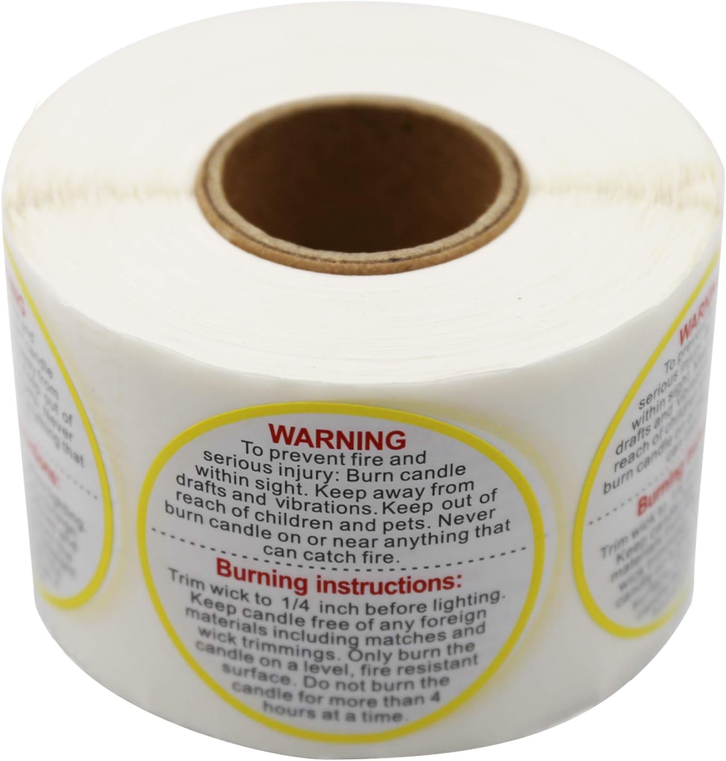 500 Pieces Candle Warning Labels 1.5 inch Round Candle