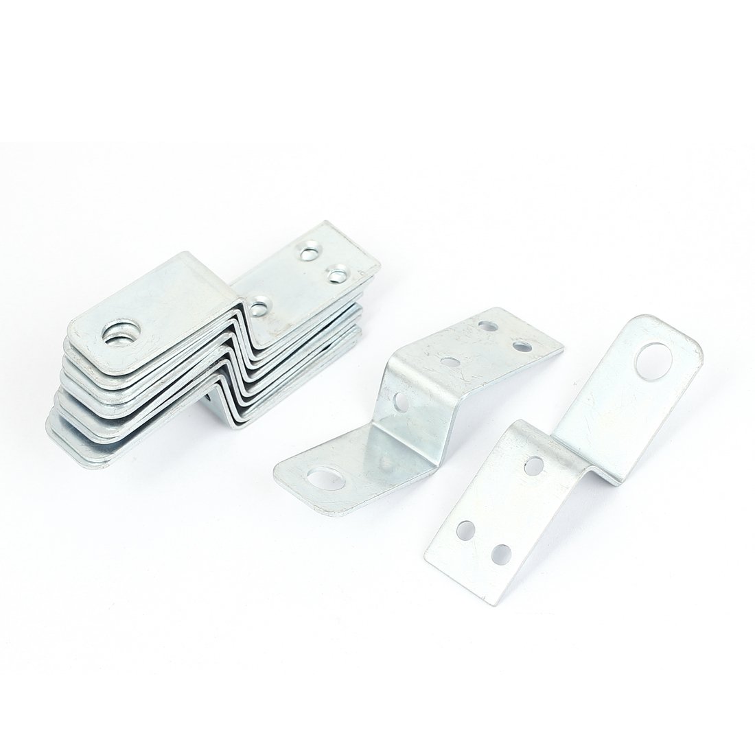 Sourcingmap a15073000ux0634 70 x 18 mm Z Shape Shelf Corner Brace Plate Right Angle Bracket - Silver Tone (10-Piece)