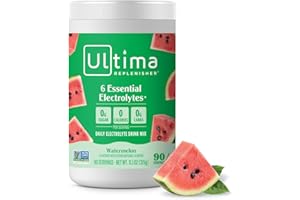 Ultima Replenisher Electrolyte Hydration Powder, Watermelon, 90 Servings - Sugar Free, 0 Calories, 0 Carbs - Gluten-Free, Ket