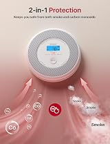 X-Sense Wi-Fi Smoke CO Alarm Home Voice Alerts Wireless Interlinked SBS50 Base view 3