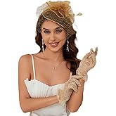 GurZinn Fascinator Hat Veil Feather Fascinator Tea Party Bridal Wedding Veil Pillbox Hat