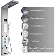 thumbnail image 2 of ELLO&ALLO Stainless Steel Shower Panel Tower - Rain & Waterfall, Massage Jets, LED Lights, Wall Mounted 2 of 3