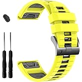 EZMVZKU 22mm Quickfit Silicone WatchBand for Fenix 8/8Pro 47mm/Fenix 7/6/5/7 Pro/6 Pro/5 Plus,Sport Band Straps for Forerunner 970 965 955/Quatix 8/tactix 8 AMOLED/Approach S70 47mm/S62/Descent G2/G1