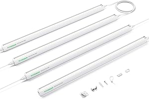 VIVOSUN 2ft Grow Lights for Indoor Plants Full Spectrum, LED Plant Lights 60W(4 X 15W), T5 Grow Light Strip for Seed Starting, Greenhouse, Hydroponics, SGS Compatible, Linkable, 5000K, 4-Pack