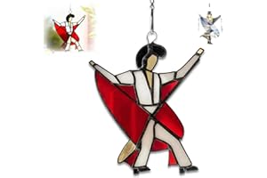 Dancing Lady Inspired Stained Glass Spinner, Stained Glass Wind Spinner, Acrylic Sunlight Catcher, Colorful Boho Indoor Outdo