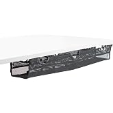 VIVO Screw-on Mesh Net Cable Management Holder, 36", Holds 11 lbs | Under Desk Cable Net, Adjustable Standing Desk Cord Sleeve, Wire Organizer, Power Strip Holder, Black, DESK-AC36MH-S