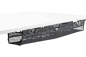 VIVO Under Desk 36 inch Mesh Net Cable Management with Power Strip Holder, Wire Organizer, Adjustable Home Office Standing Desk Cord Storage, Black, DESK-AC36MH-S