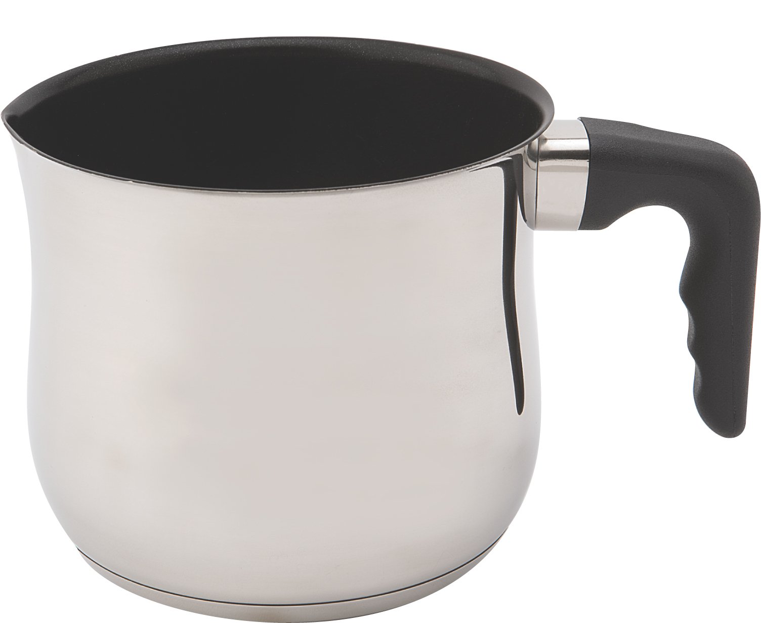 Zinel 1022 Non-Stick Milk/Sauce/Boiling Pot with Bekalite Handle, Stainless Steel, Silver, 15.2 x 15.2 x 12.7 cm