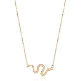 LOUHCY Snake Necklace 14k Gold Plated Snake Pendant Necklaces Cubic Zirconia Serpent Snake Jewelry Dainty Gold Necklace for Women Trendy