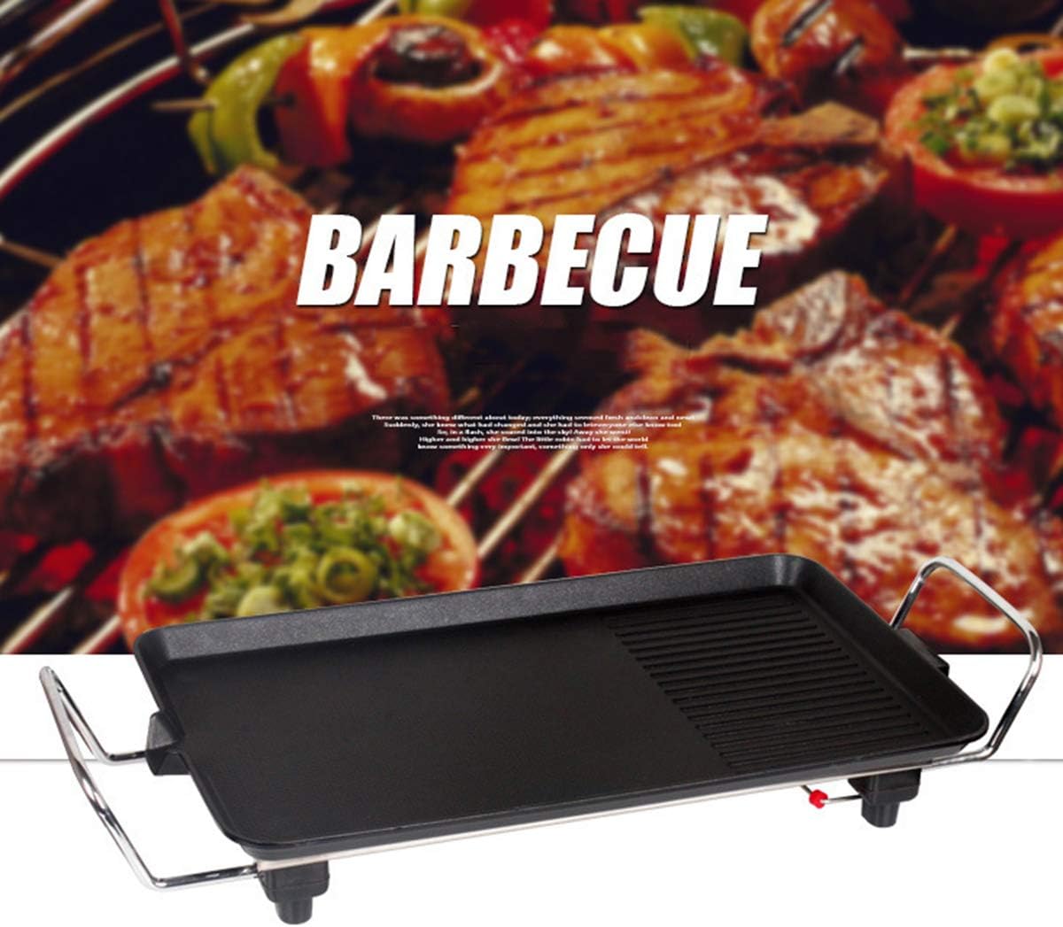 review Uhruolo Household Electric Grill - Multifunction Electric Barbecue with Temperature Adjustment for 4-10 People Family Party Barbecue,6828CM