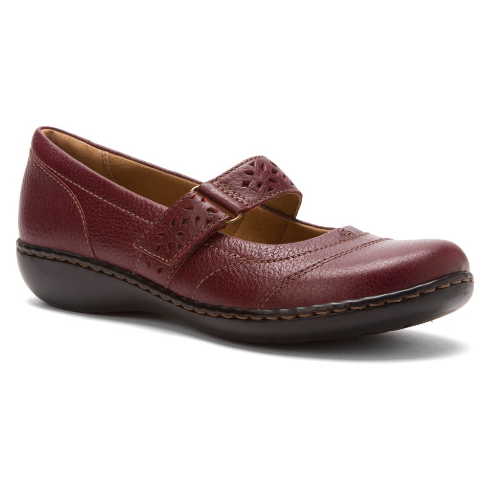 CLARKS Women's Ashland Lux,Burgundy Tumbled,US 5.5 M
