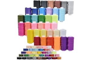 SHRJ 72Pcs Bobbins Sewing Threads Kit, 36 Colors 400 Yards per Polyester Thread Spools Prewound Bobbin with Case for Hand Machine Sewing, Emergency and Travel, DIY and Home
