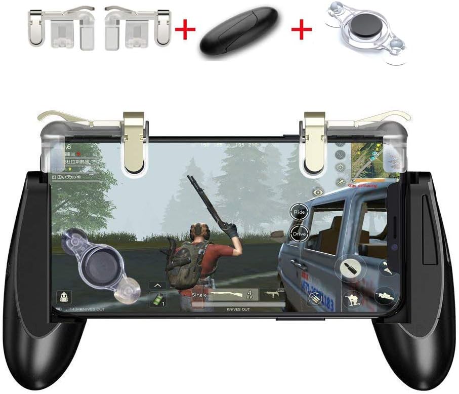 GVKVGIH Mobile Game Controller Kit 3-in-1, Gaming Triggers,Mobile Gaming Grip Mobile Gamepad and Gaming Joystick Fling Joystick for Smartphone