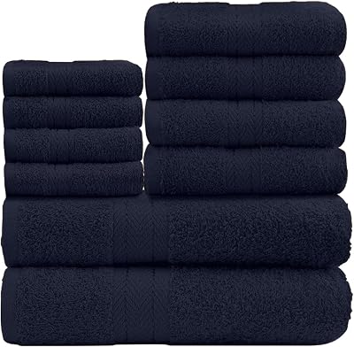 GC GAVENO CAVAILIA 10 Piece Towel Bale Set 450 GSM Navy Quick Dry Cotton