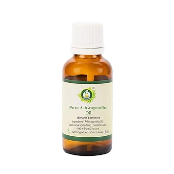 R V Essential Pure Ashwagandha Oil 15ml- Withania Somnifera (100% Pure and Natural Cold Pressed)
