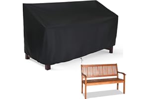 Hengme Outdoor Patio Garden Bench Cover - 4 Seat Outside Park Bench/Sofa/Glider/Furniture Cover,Black(420D)