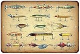Early Fishing Lures Vintage Look Reproduction 8x12 Metal Sign 8120784