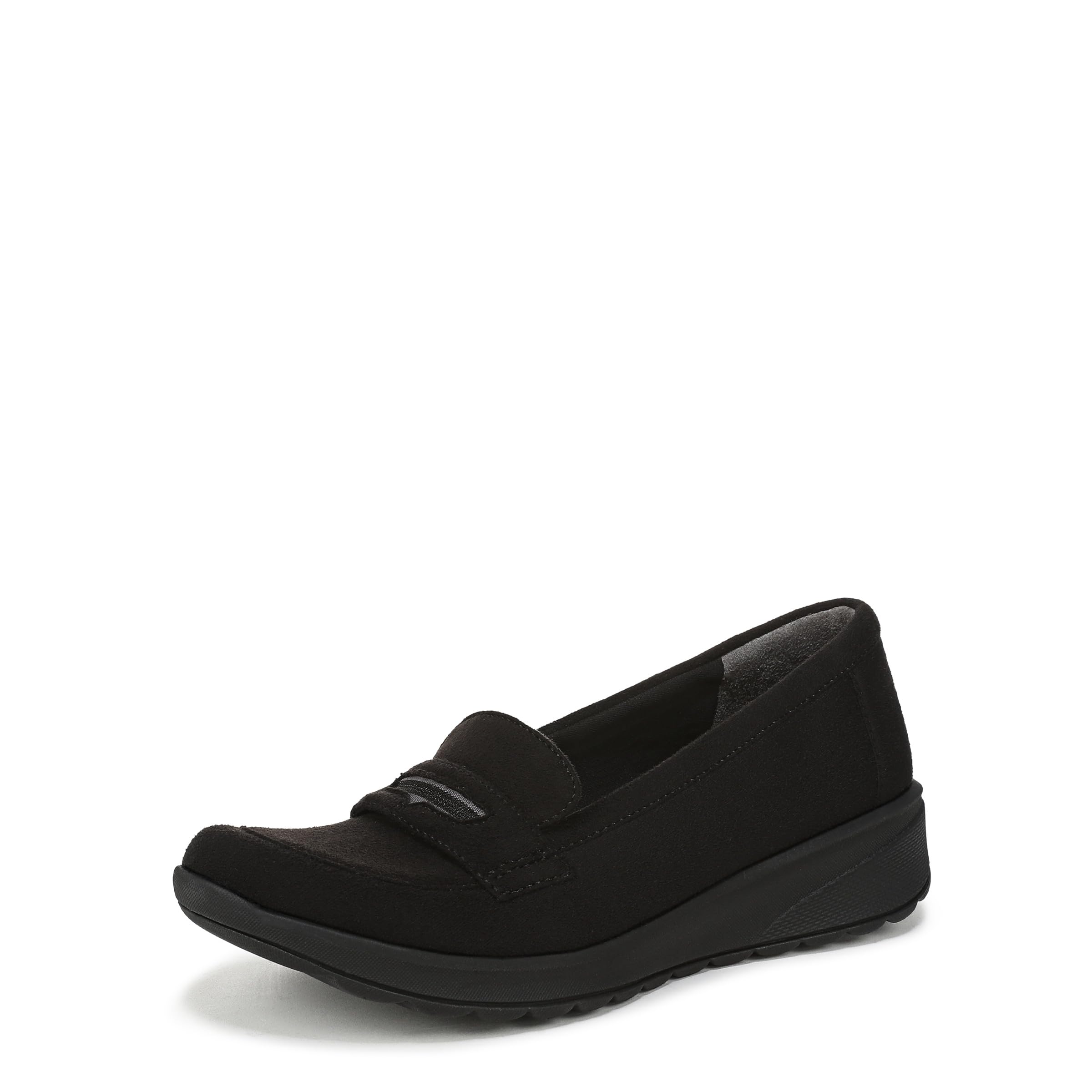 BZees Women’s Gamma Slip On Comfort Loafer Flat Black 5 M
