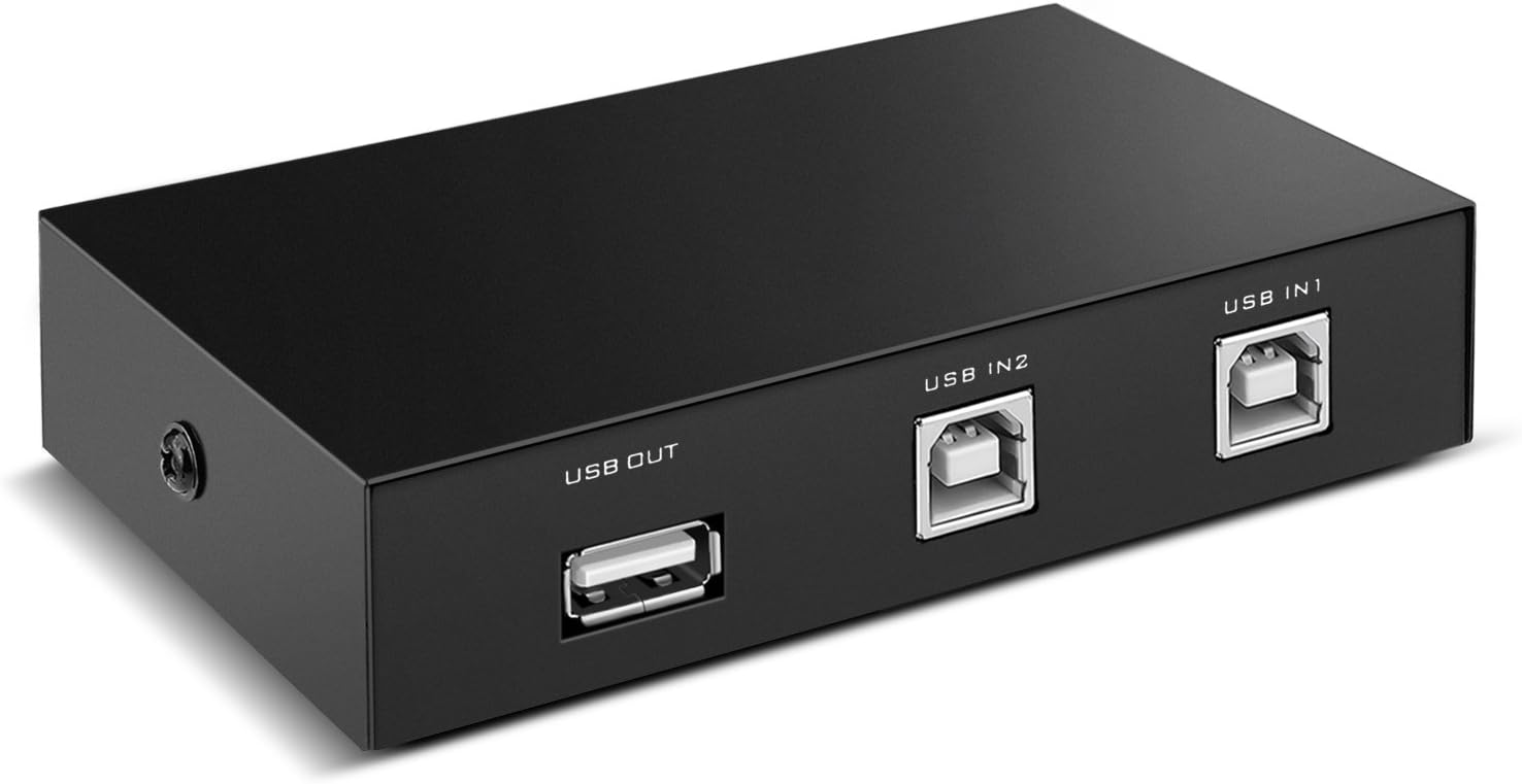 TNP 4 Ports USB 2.0 Sharing Switch Box - Manual Share Switcher Adapter Adopter Splitter Hub Selector for PC Computer Scanner Printers Projector Camera and Keyboard with USB-A Interface: Computers & Accessories