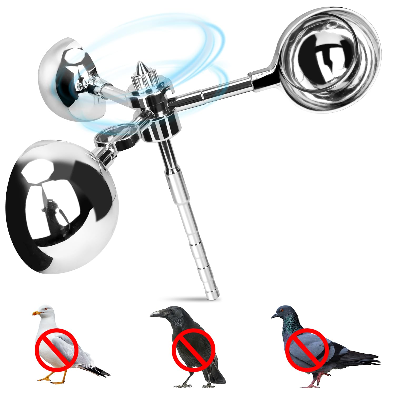 YIKEDAN Bird Deterrent, Bird Repellent, Bird Scarers for Garden, Reflective Windmill Bird Repellent Device for Roof, Fruit Trees or Ponds