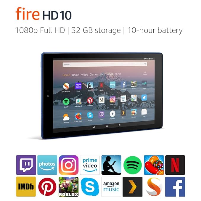 Fire Hd 10 Amazon Ca 1080p Full Hd 32 Gb Storage 10 Hour Battery - 