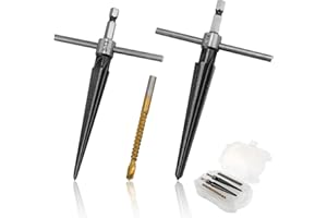 5pcs Tapered Reamer Tool Set, 3-13mm (1/8''-1/2'') & 5-16mm(1/2"-5/8") Bridge Pin Hole Hand Reamer Tool Detachable T-Handle T
