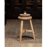 direfly Vintage Stool Reclaimed Wood Round Stool Rustic Home Decor