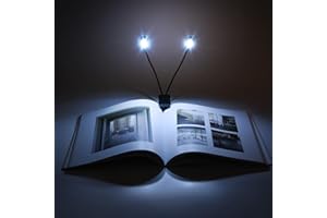 Music Stand Light, USB and AAA Battery Powered LED Reading Lamp with Adjustable Double Arm Clip-On Design Ideal for Musician 