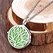 HOUSWEETY Aromatherapy Essential Oil Diffuser Necklace-Copper Tree of Life Locket Pendant,12 Refill Pads (Silver)