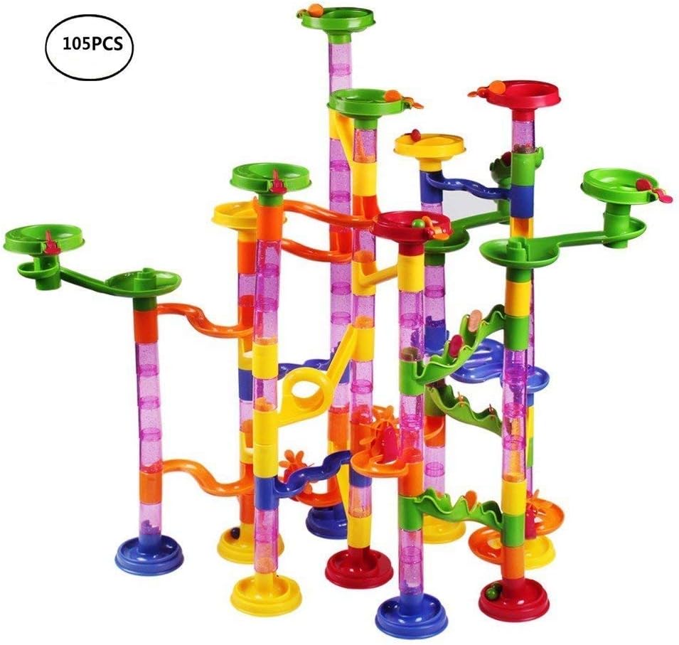 Marble Run Building Blocks Construction Toys Set Puzzle Race Track STEM Learning for Kids (105 Pcs)