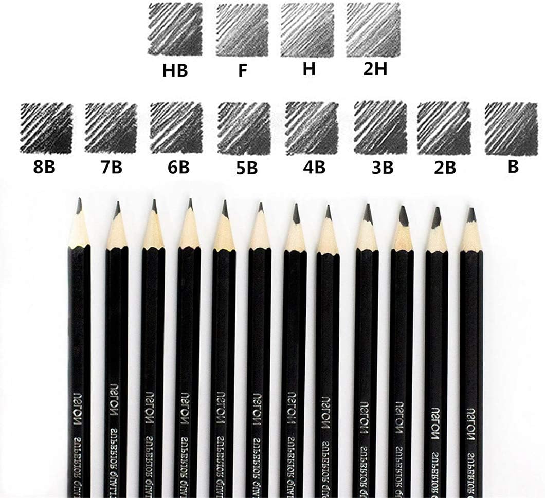 Professional Pencils Drawing Pencils Sketching Pencils Graphite Pencils Art Pen Set including 12 Hardness Levels in a Metal Tin Pack of 12 - Image 5