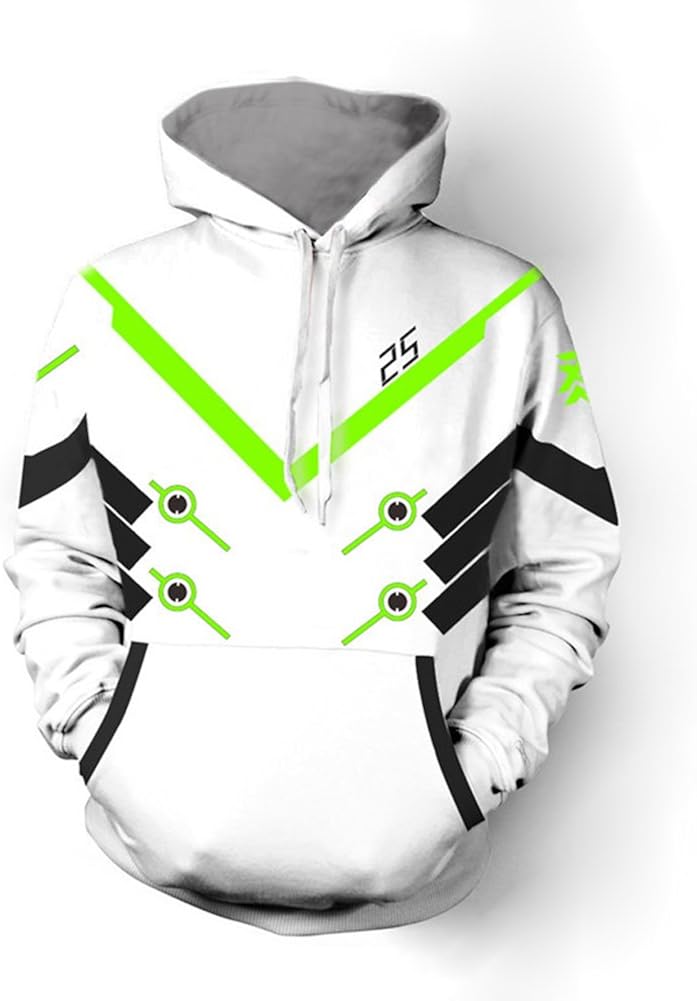 Rulercosplay Fashion Hoodie Genji Cosplay Hoodie Black or White Hoodie Cosplay Costume - Adult's Size