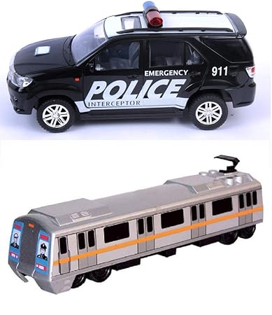 Online Collections Centy Toys Pull Back Police Chase Car, Metro (Silver)